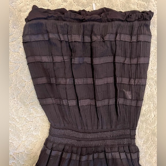 Yfb YOUNG FABULOUS & BROKE Black strapless wide leg cropped jumpsuit size MED - Picture 3 of 12